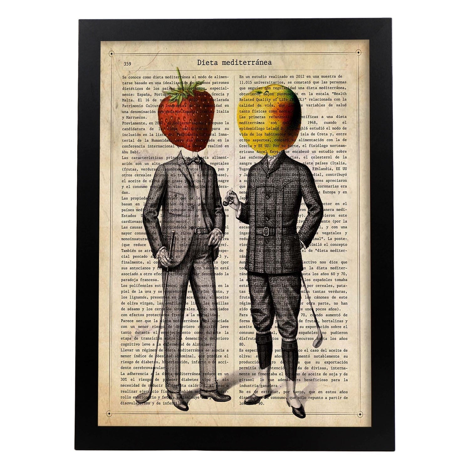 Targa vintage in latta con frutta e verdura fresca, decorazione