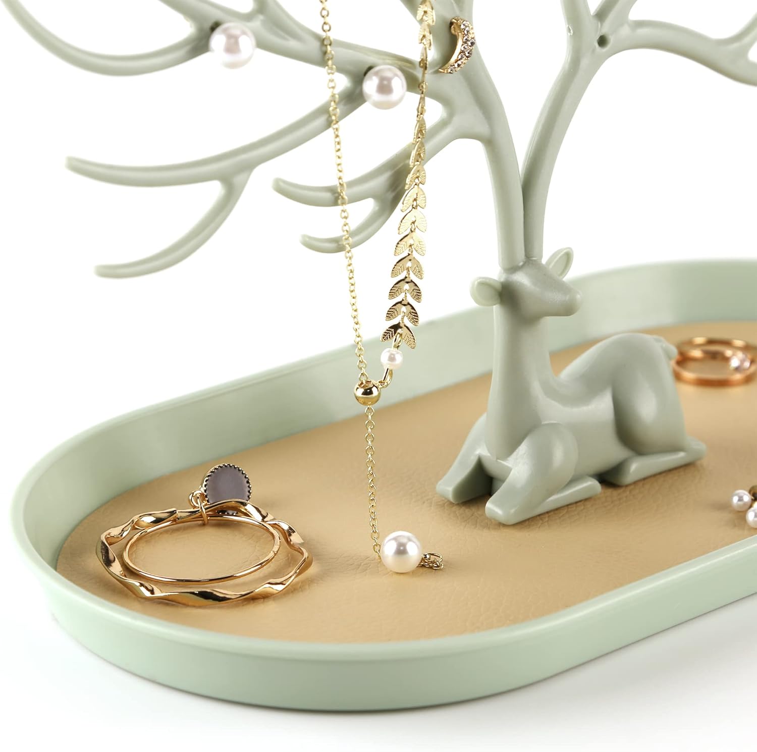 Présentoir de bijoux en bois de cerf, pendentif de tour d'arbre pièces de rangement bagues boucles d'oreilles collier bracelet - 4