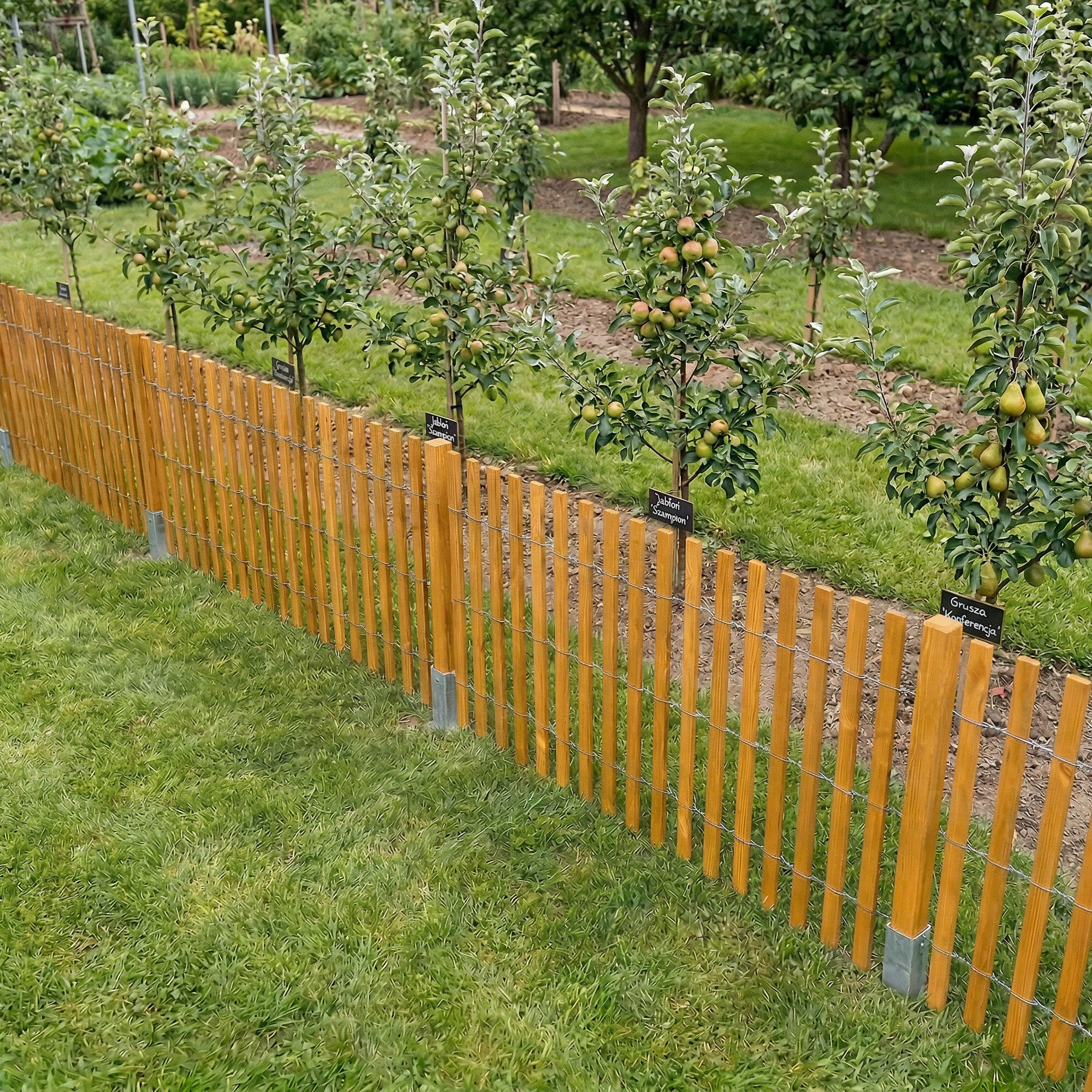 Lot de 6 Poteaux Carrés en Bois Imprégné BOGATECO - 5x5x120 cm - Pour Clôture et Jardin - 8