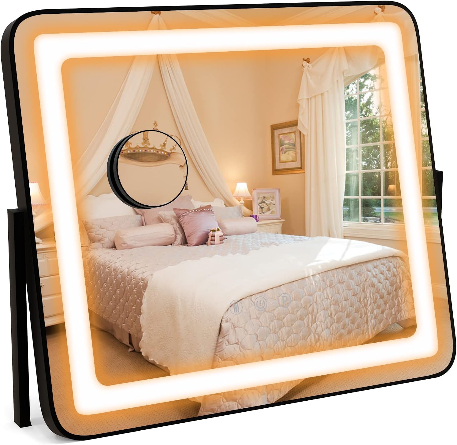 MIROIR NOVHILL Miroir Maquillage Hollywood - Lumière LED - Luminosité Réglable - Blanc