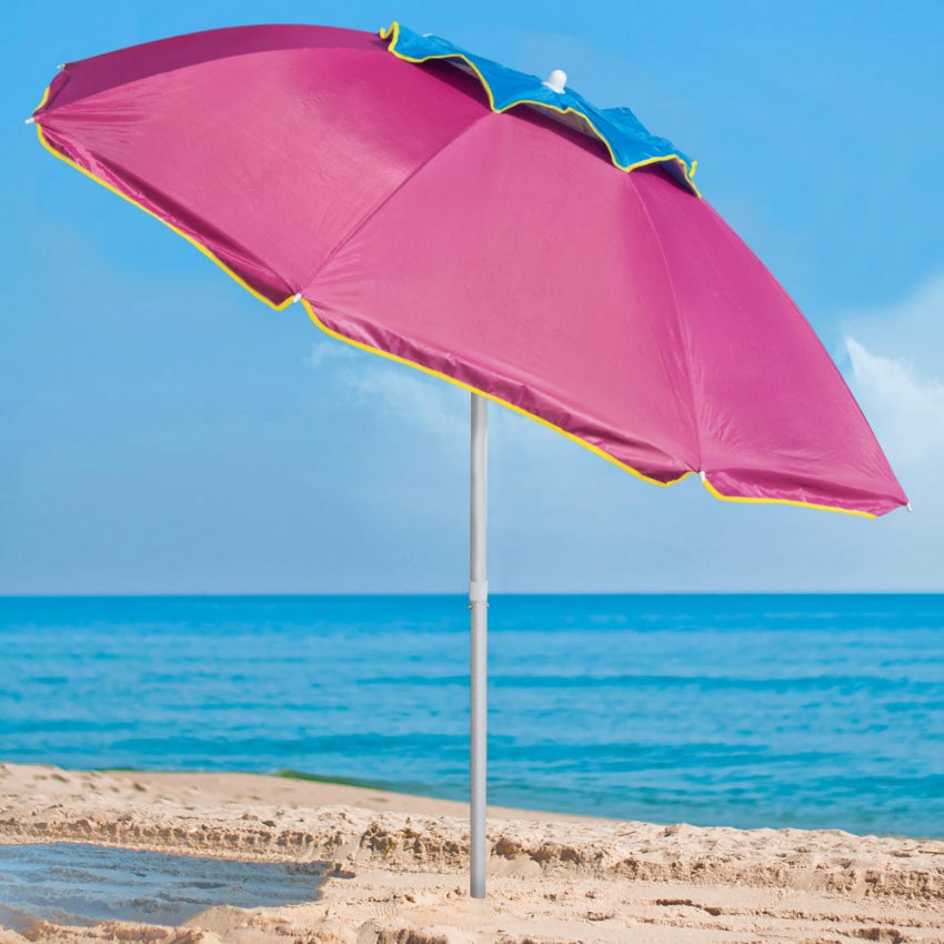 Coquille De Plage BORKUM - Gris/Fuchsia 270x120 Cm - Coupe-vent