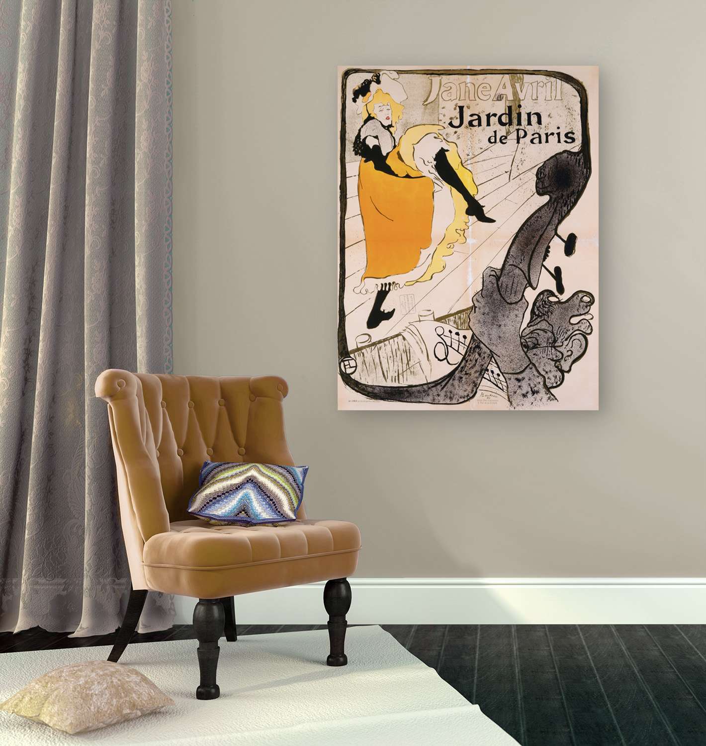 Peinture, impression sur toile - Henri Toulouse-Lautrec, Affiche Jane Avril - 60x40 cm - 2