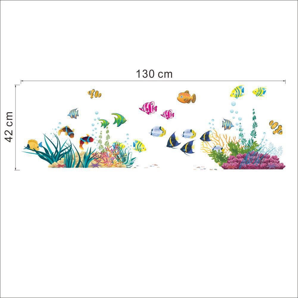 Stickers Muraux Sous la Mer Poissons Tropicaux Autocollants Muraux Mural Stickers Poissons Animaux Marins pour Chambre Enfants Salle de Bain - 3