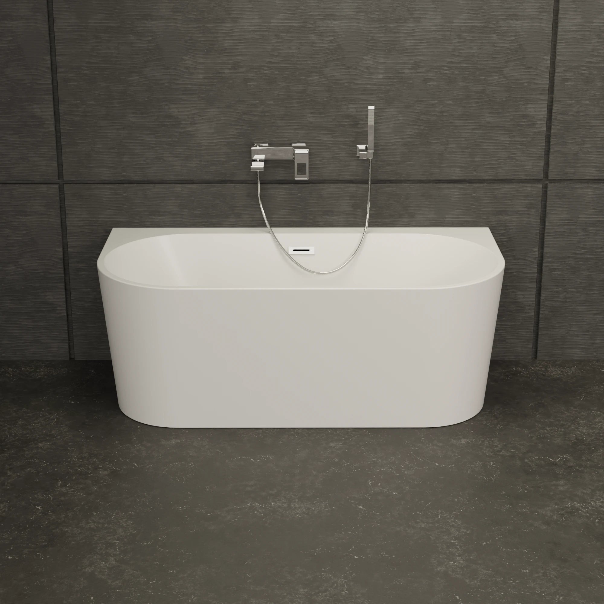 Baignoire Semi-îlot Murale Naos 160 Blanche 160 X75 X58 Cm, By Spalina - 5