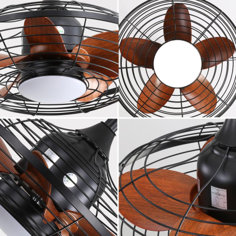 Ventilateur de plafond 51CM avec éclairage LED, 5 pales en ABS, moteur DC et télécommande pour espaces extérieurs, terrasses et pergolas - 9