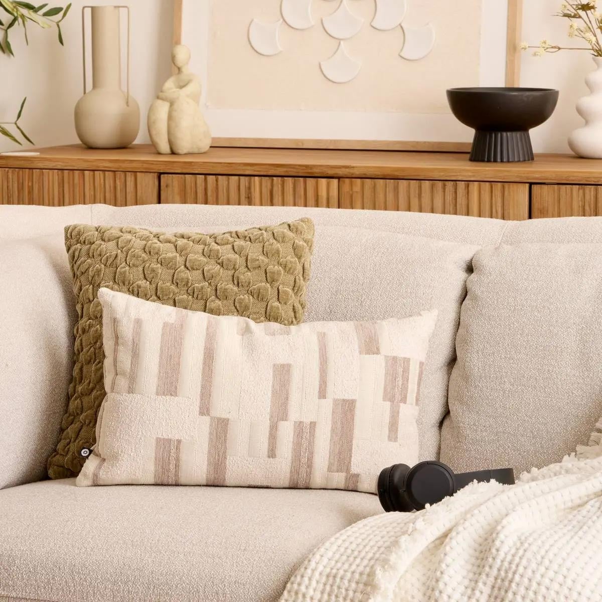 Coussin Calix beige lin 50x30cm - Atmosphera créateur d'intérieur - 5