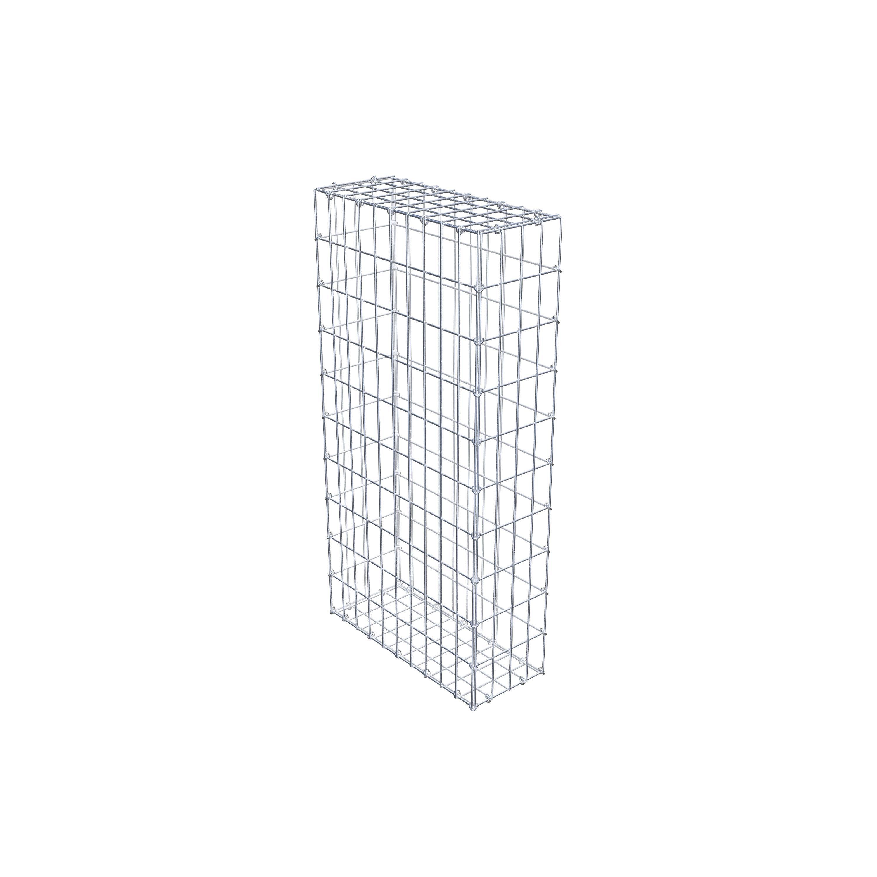 Gavión de acero galvanizado 100x50x20cm (LxAxP), malla 5 x 10cm, Anillo en C, jaula metálica para muro o jardín - 3