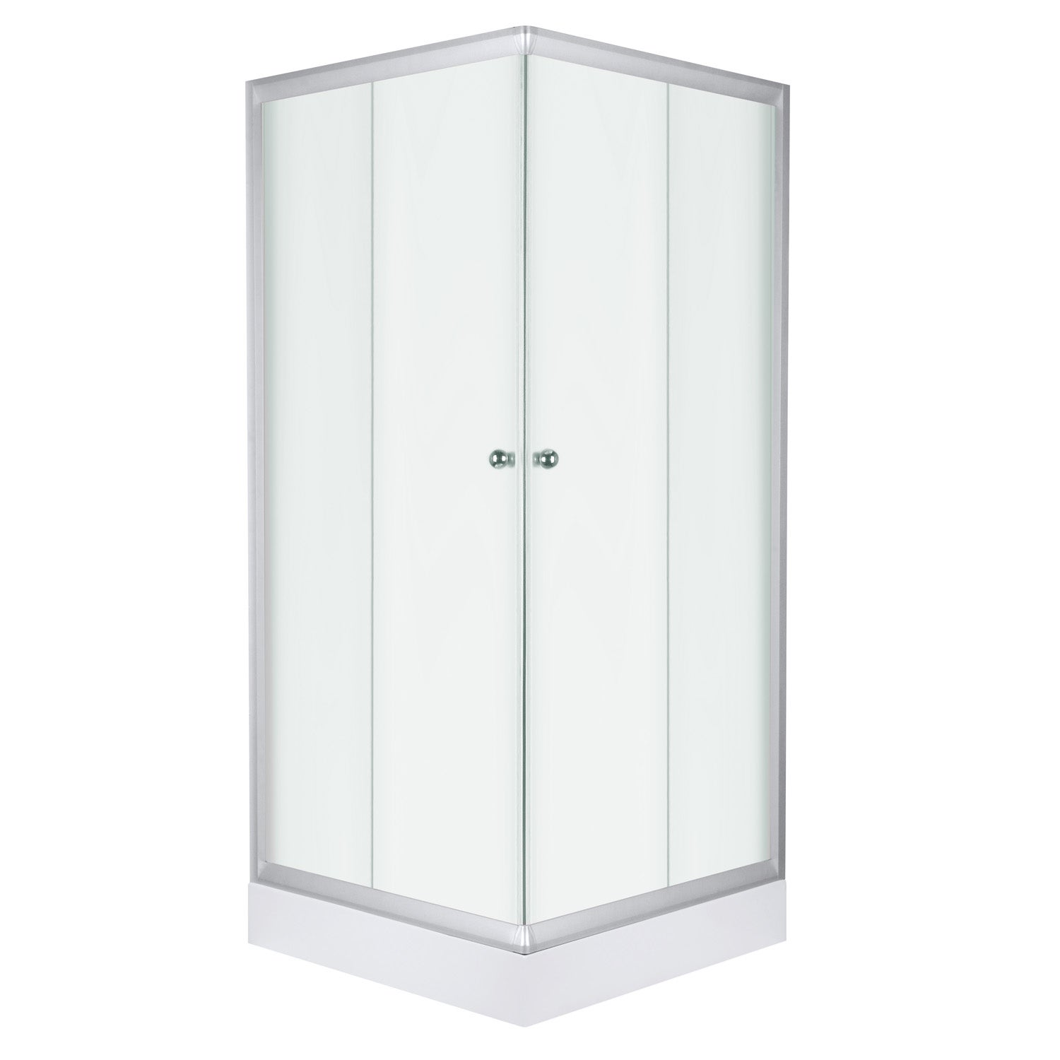 Kabina prysznicowa z brodzikiem Pico 80 szkło z fakturą lnu profile satynowe KERRA