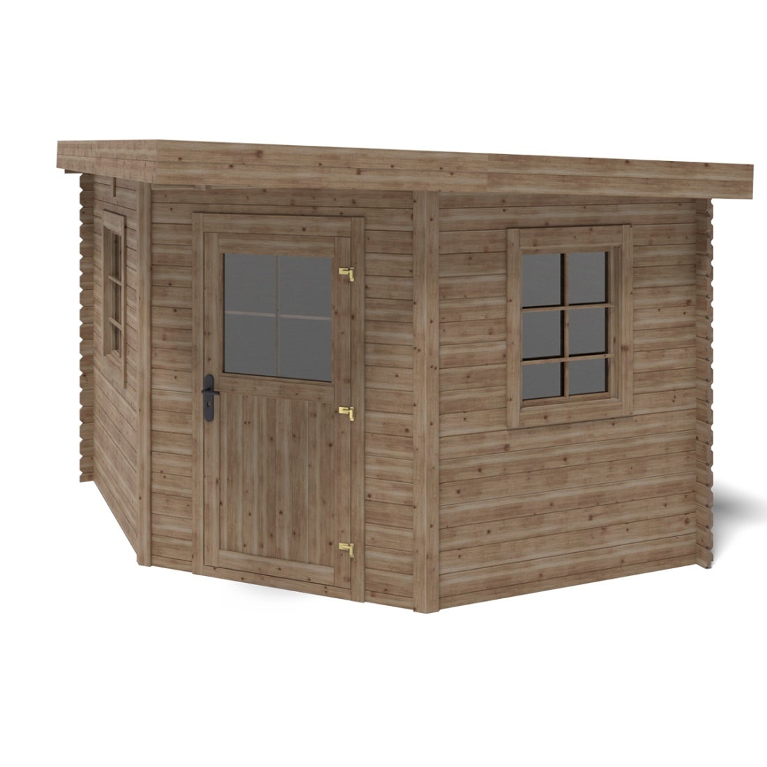 Casuta de grădină din lemn - 8 m² - 3 x 3 m - Tratată - Grosime: 28 mm - Culoare: maro - DOM753