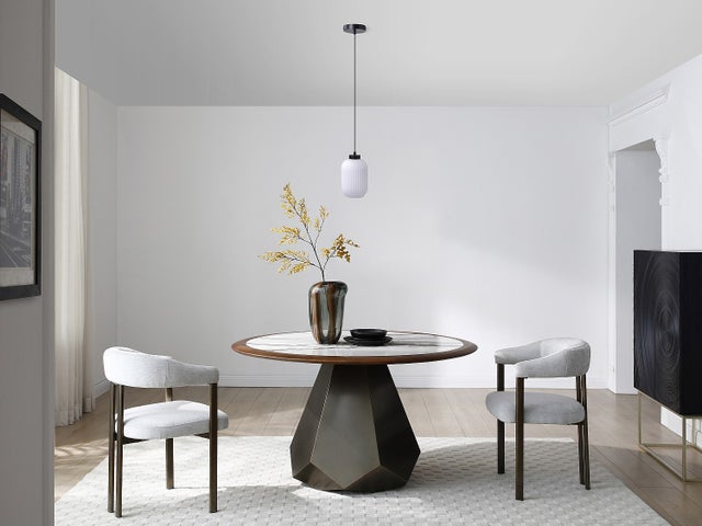 Suspension en métal et verre texturé - D. 14 x H. 120 cm - Noir - LOUXOR