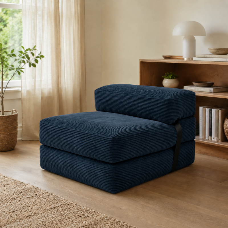 Poltrona cama com capa removível 70x190 cm BANANAIR azul escuro - 2