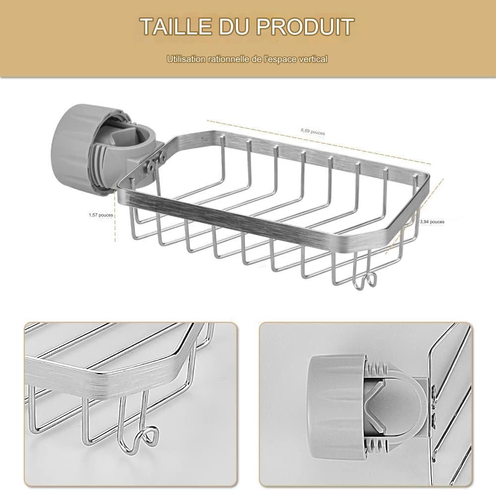 Suporte para sabonete de banho – Suporte para shampoo de banho, sem necessidade de perfuração, adequado para hastes de 25-40 mm - 4
