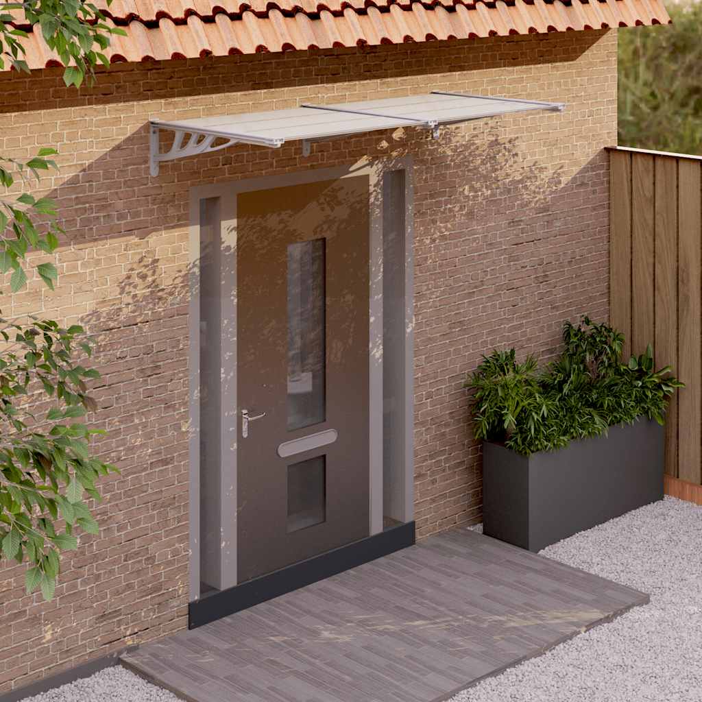 Maison exclusive - marquesina puerta policarbonato gris y transparente 199x90 cm