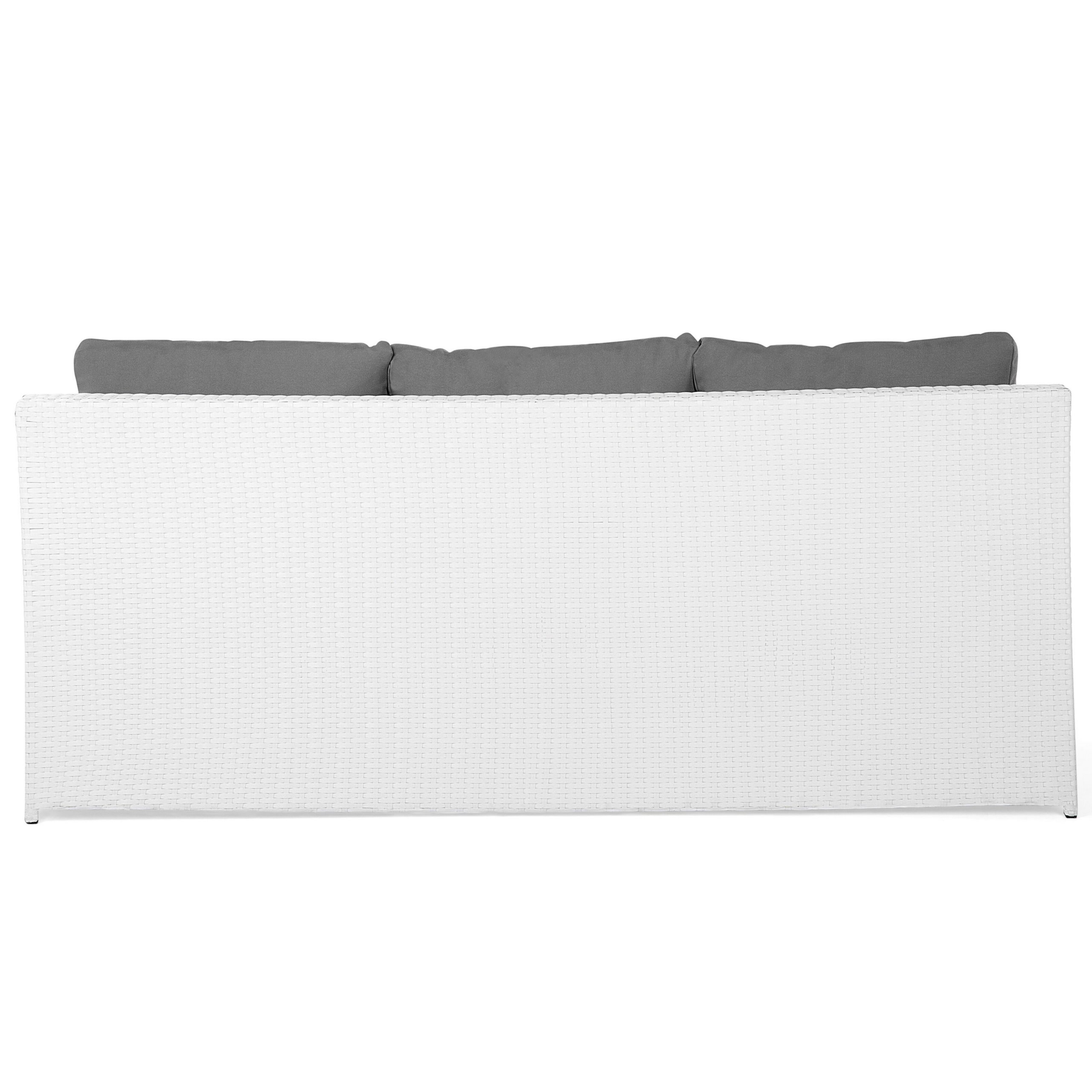 Set salotto da giardino con tavolo e pouf 6 posti ROMA Bianco - 6