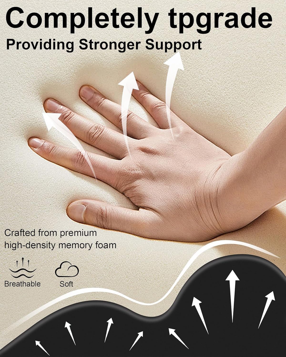 Oreiller ergonomique en mousse à mémoire de forme, oreiller de soutien intime pour couples, oreiller multifonctionnel (noir) - 3