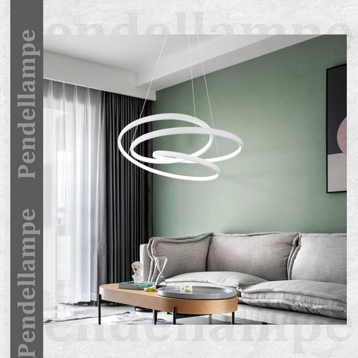 ZMH Lampada a sospensione a LED per tavolo da pranzo - Lampada a sospensione dimmerabile da 150 cm, 55 W, lampada da tavolo da pranzo per soggiorno - 8