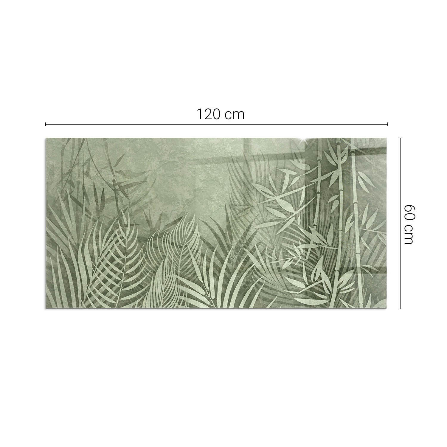 Szkło ochronne żaroodporne pod kominek - 120x60 cm - Liście tropikalne w tle - TULUP - 2