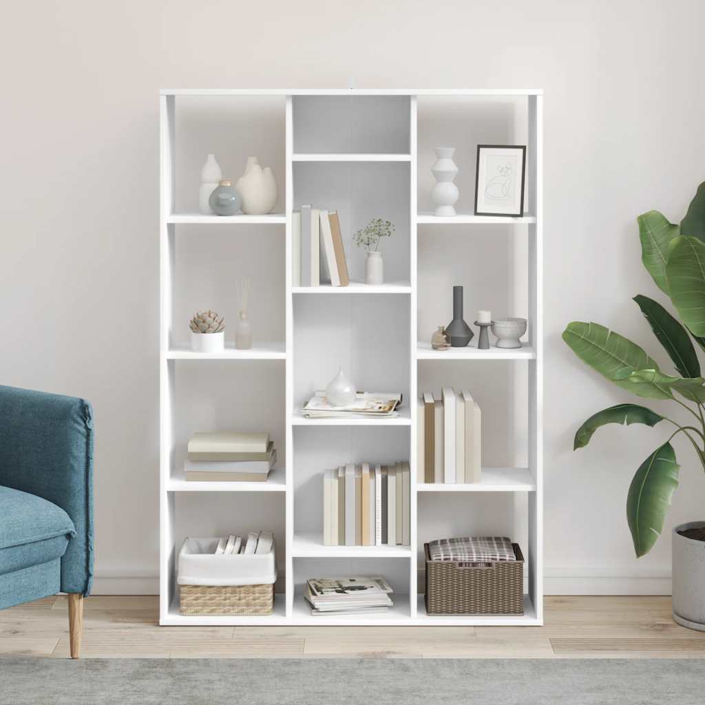 Séparateur de pièce/bibliothèque blanc 100 x 24 x 140 cm - 3