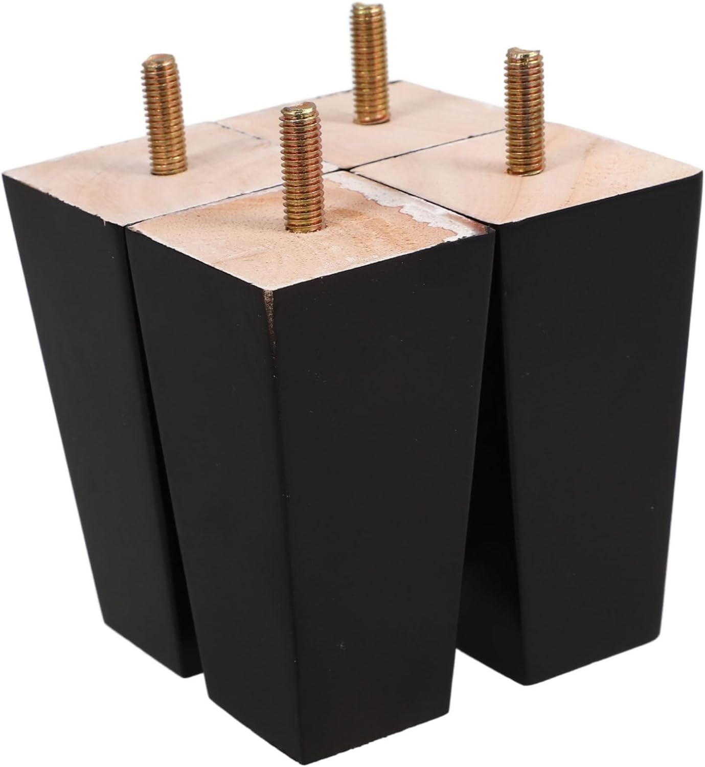 4pieces Rechange Bois Massif pour Meubles Carrés Modernes pour Table Basse Commode Canapé Et Bureau Rehausseurs Meubles 4buc