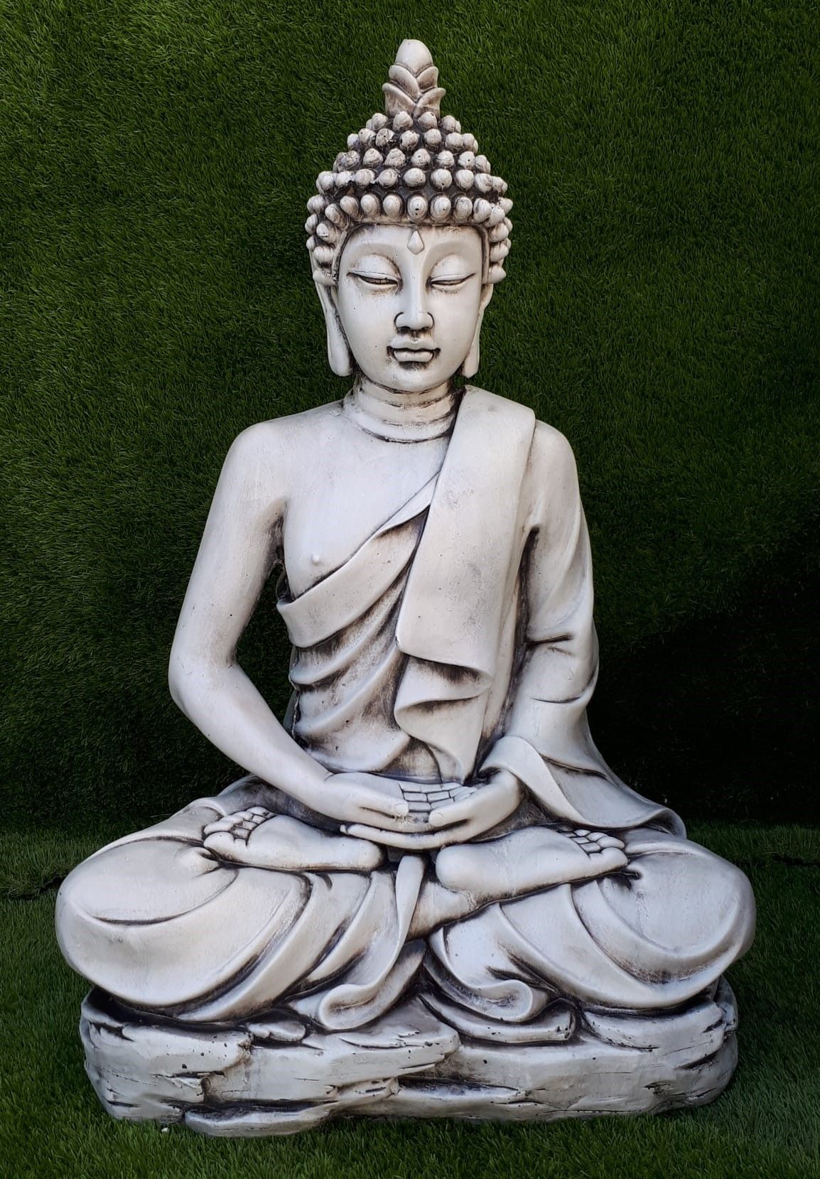 Figure de jardin en béton Bouddha Pierre d’amour 73 cm. - 3