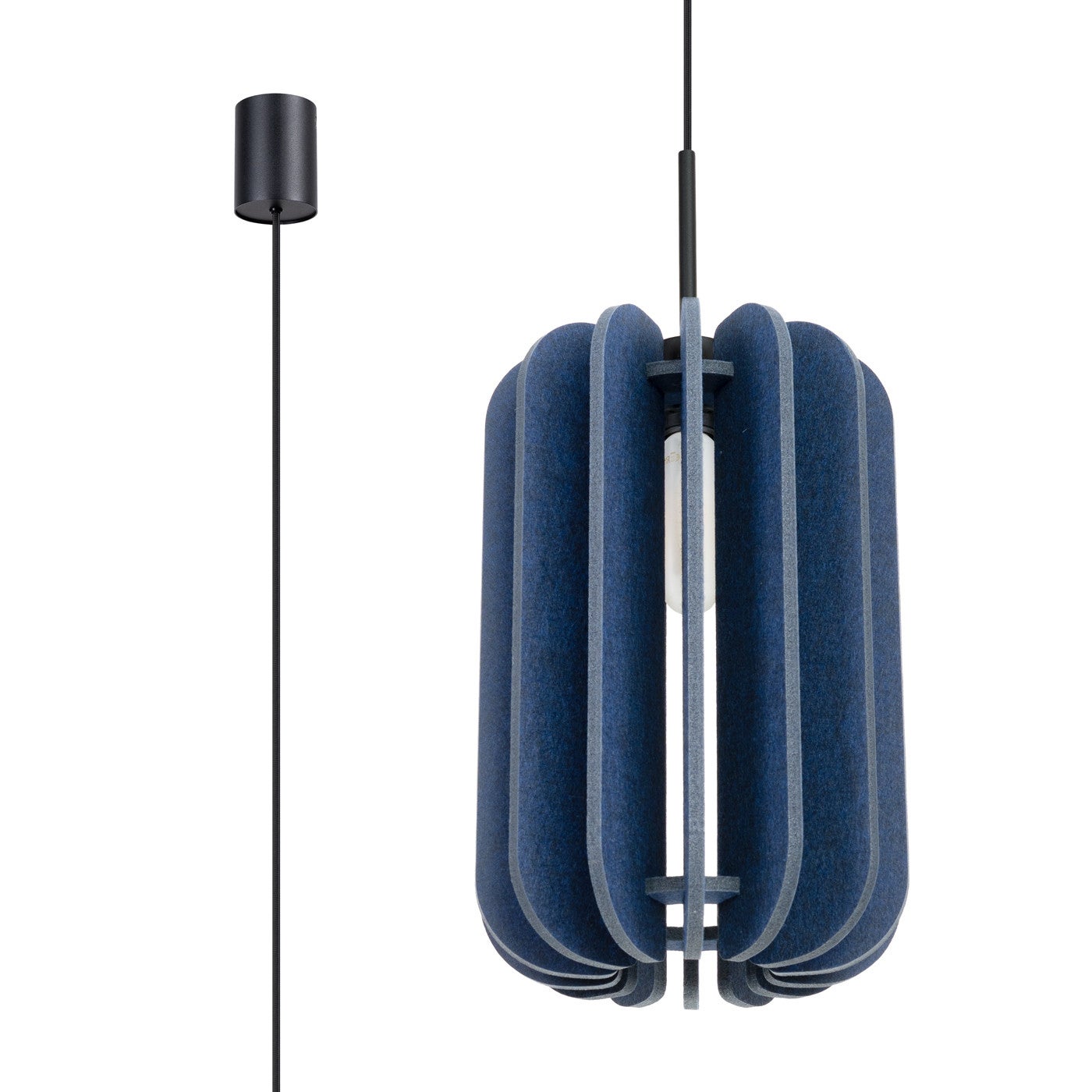 Lampa sufitowa filcowa MULA granatowo-czarna 1xE27x40W filc wym:165x27x27cm IP20 Sollux Lighting