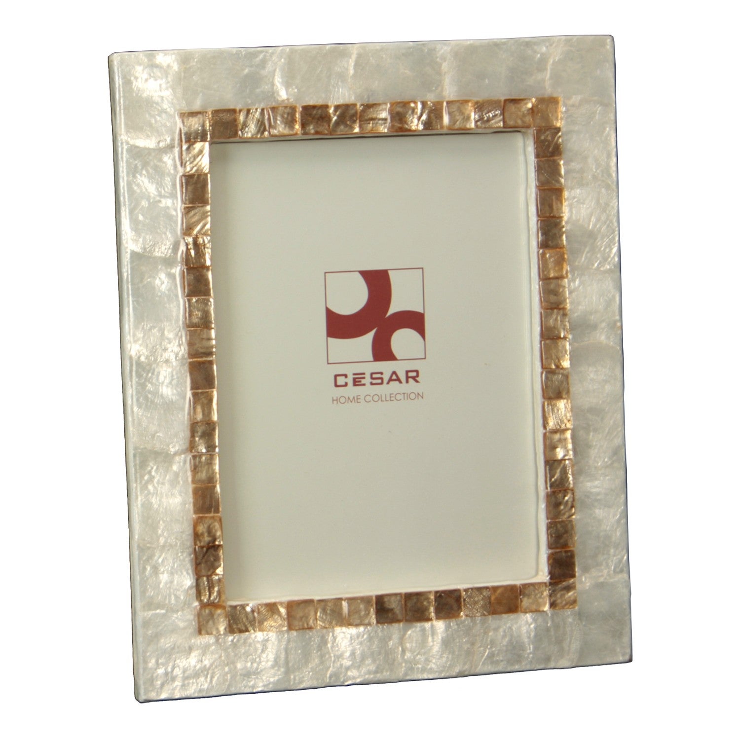 Portafotos De Nacar De 20x25 Cm – Diseño Natural Con Rombos En Relieve, Elegante Y Versátil