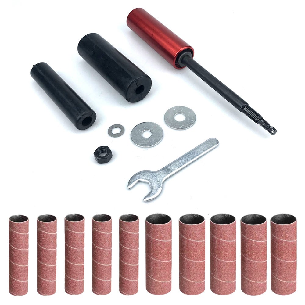 Kit Adattatore Levigatrice A Mandrino 3/8 – Tamburo In Gomma Per Trapano, Per Levigare, Lucidare E Rimuovere Materiale