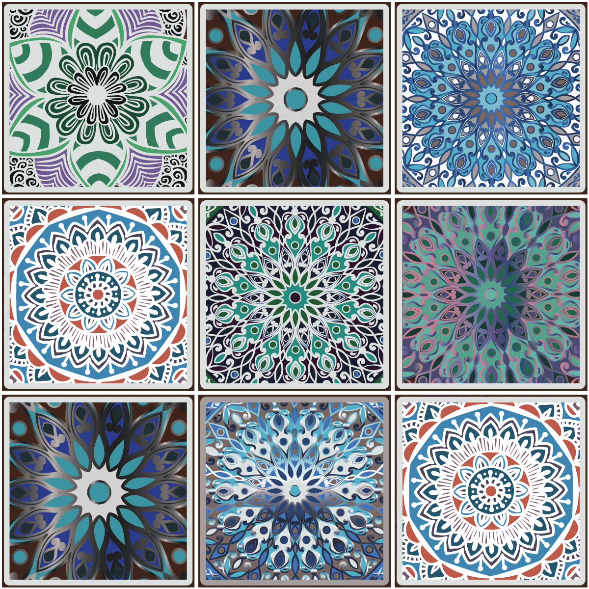 9 adesivi piastrelle boemo Coatzin - Sticker adesivo - adesivi murali - 9stickers10x10cm - 2