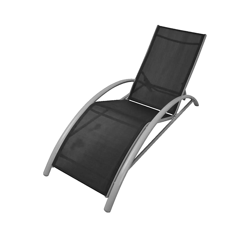 Zestaw leżaków i parasol vidaXL Aluminium odporne na warunki atmosferyczne Czarny