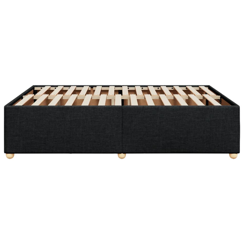 Cadre de lit sans matelas, tissu noir, pour la chambre, 160 × 200 cm - 5