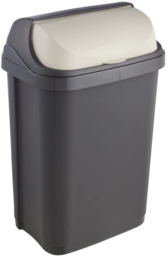 Pattumiera Keeeper Rasmus 50L Con Coperchio A Scorrimento - Argento, Senza BPA - Foto 9