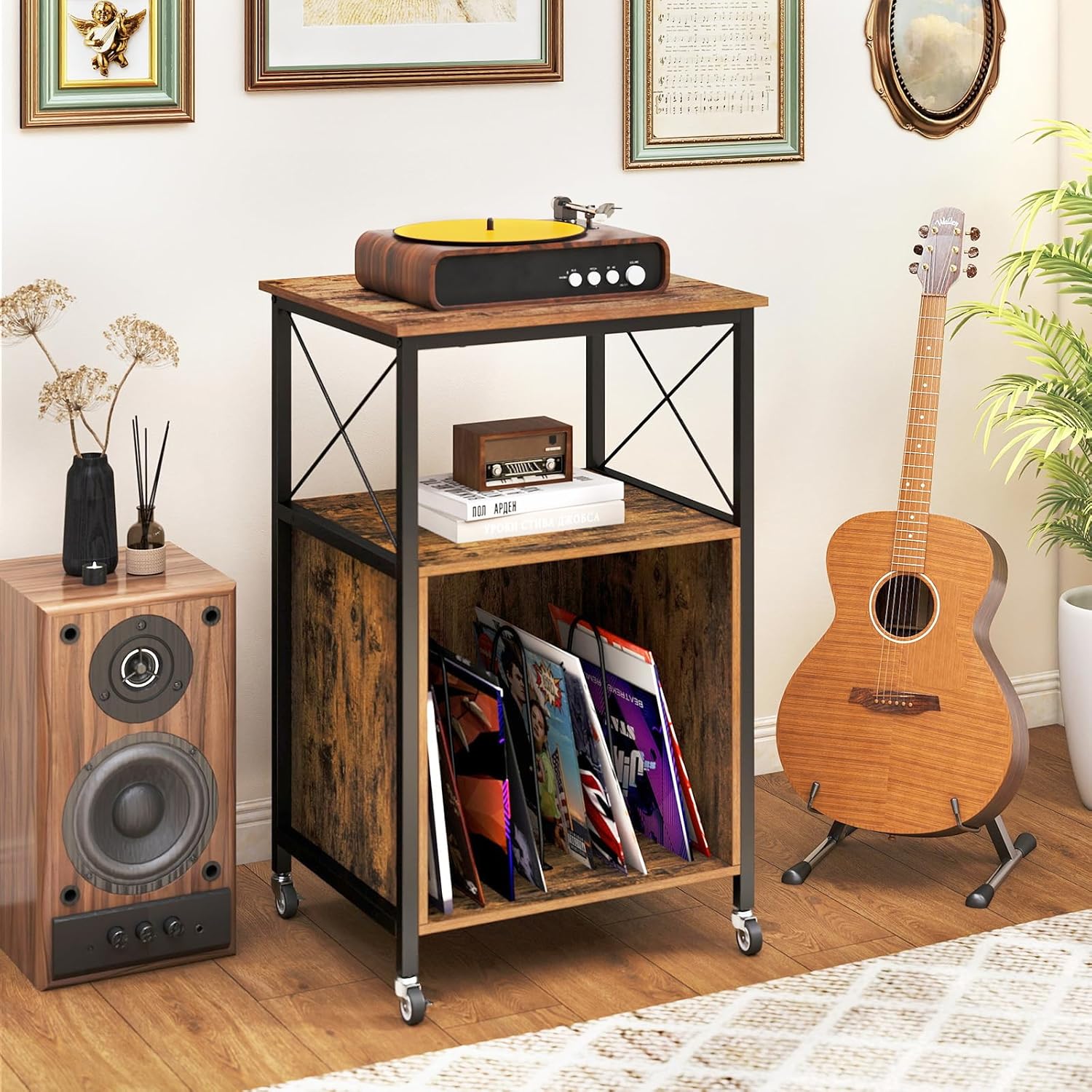 Meuble platine vinyle sur mesure : rangement élégant et