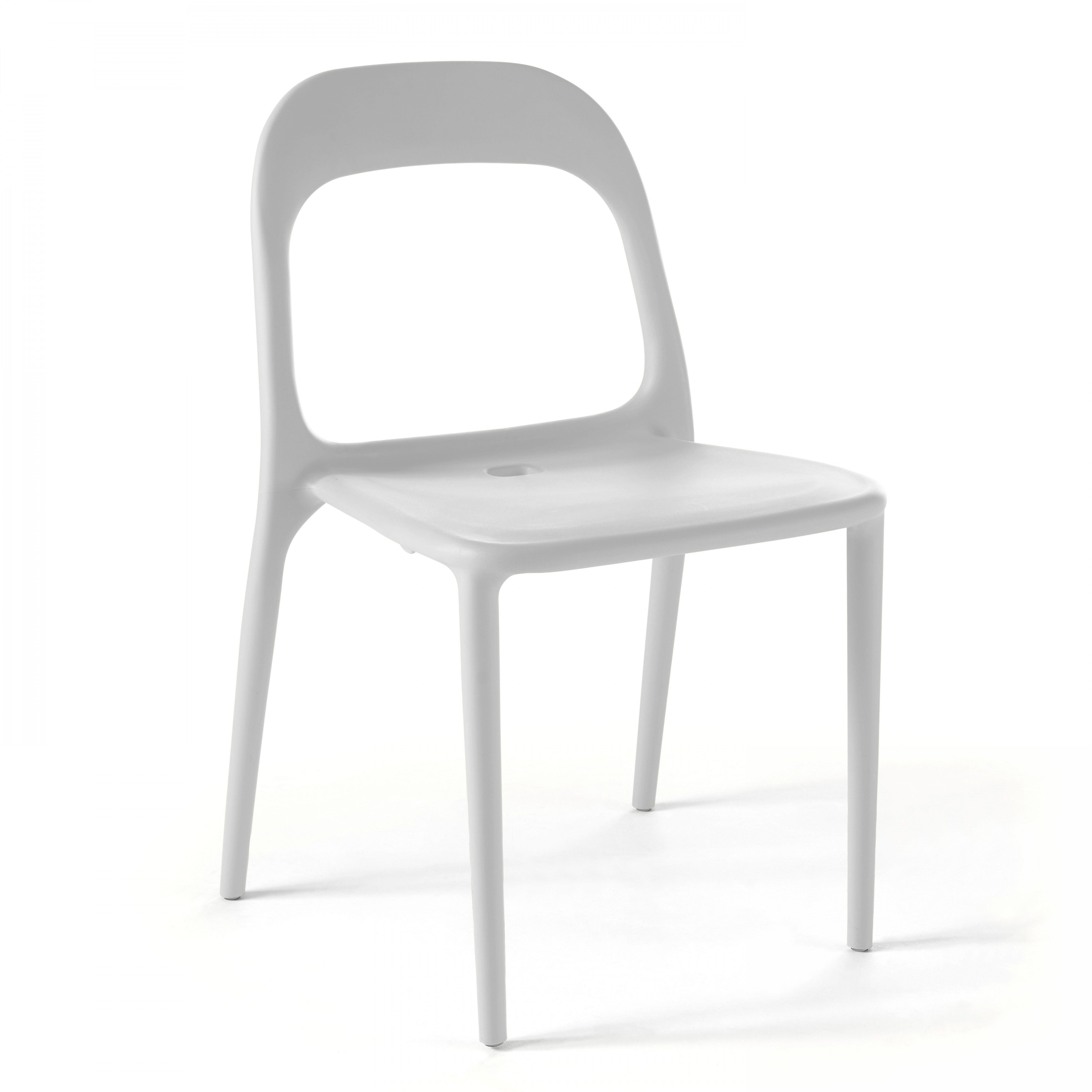 Chaise de jardin sans coussin Milan en Plastique Blanc - 2