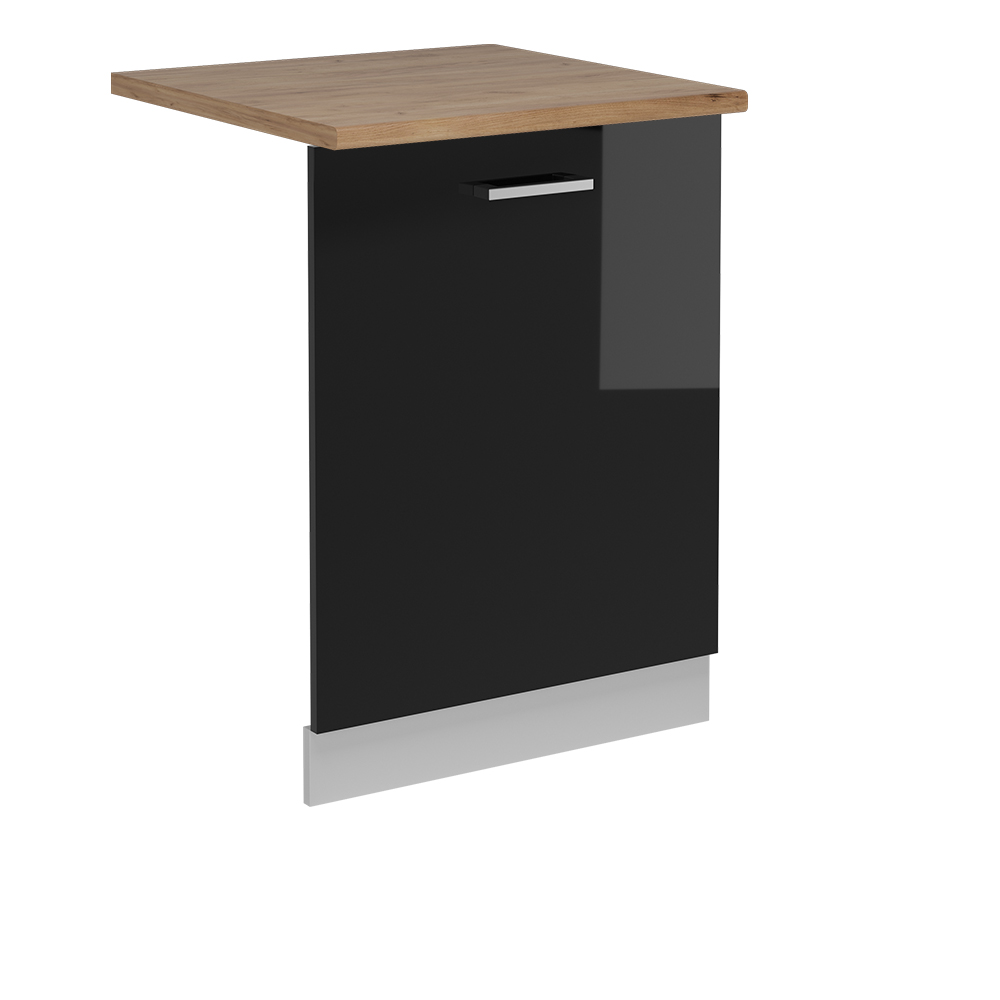 Vicco Panel przedni zmywarki R-Line, Czarny wysoki połysk, 60 cm , BP Dąb