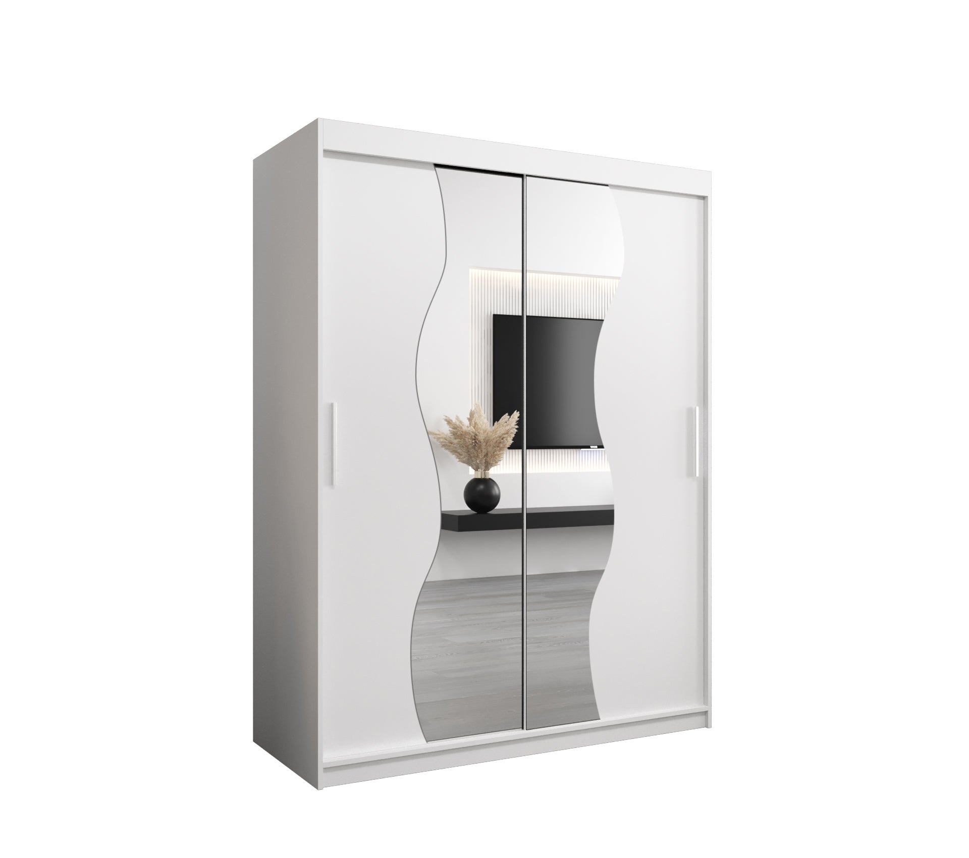 Szafa przesuwna garderoba MADRYT 150 x 62 x 200 cm Biały - Abiks Meble