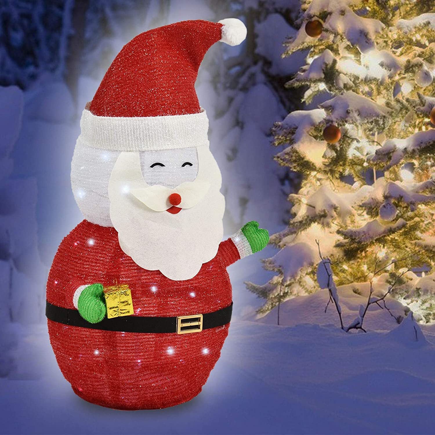 Guirlande De Noël Led À Piles, Couronne De Noël Artificielle Pré