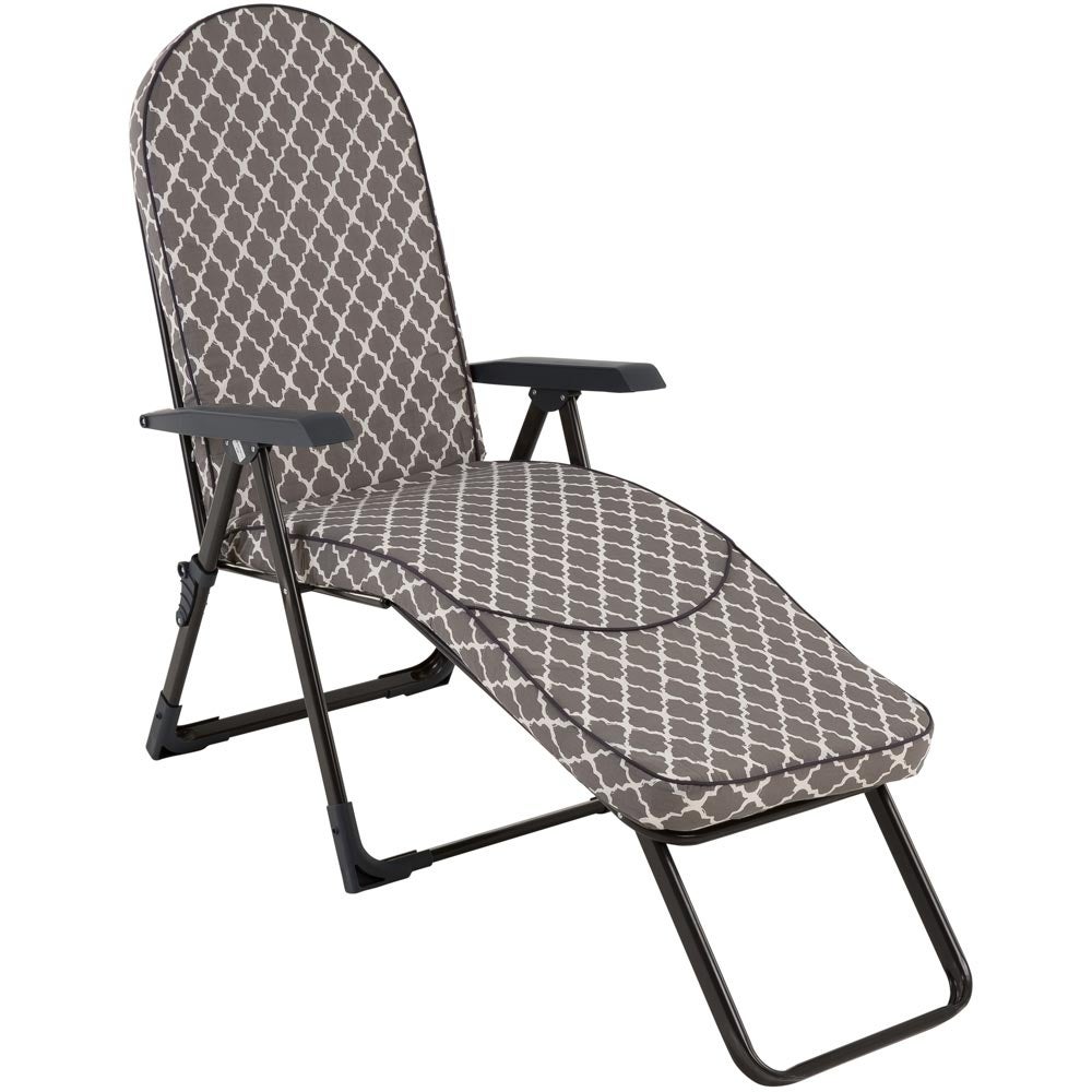 Leżak ogrodowy Modena Oval szaro-biały Patio