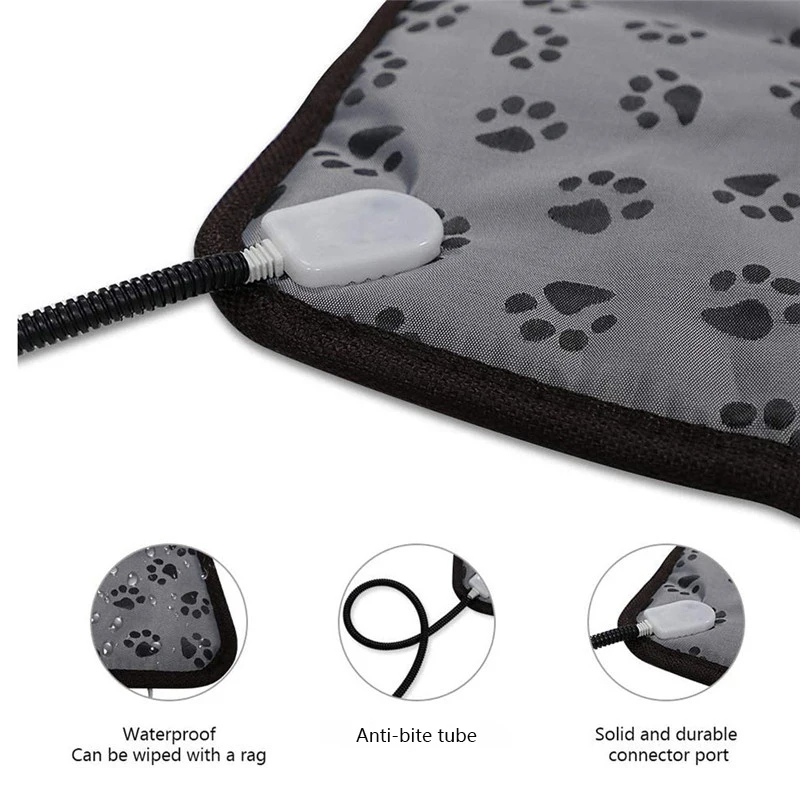 Tapis Chauffant Électrique pour Animaux - Couverture Chauffante Étanche pour Chats et Chiens avec Protection Antimorsure et Arrêt Automatique - 5