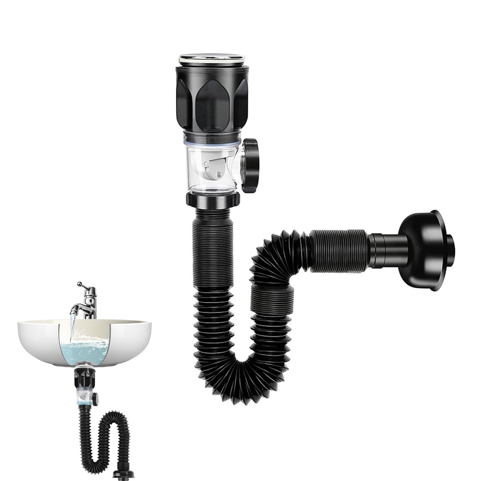 Sifone Scarico Con Troppopieno Per Vasca Da Bagno