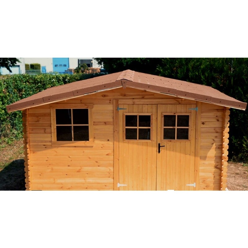 Panneau tuile facile 1030X950MM acier galvanisé granulé minéral - Brun rouge mat - Lg 950mm, Lg 1030mm - 3