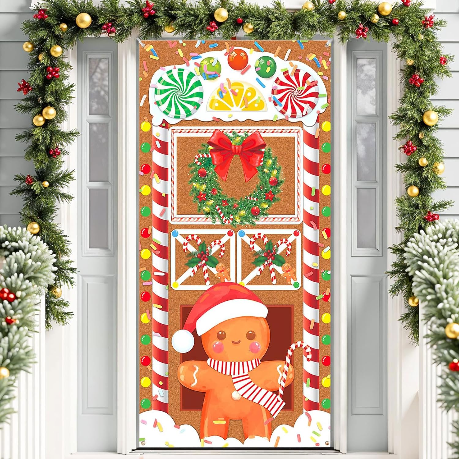 Décoration De Porte De Noël, Bannière à Suspendre à La Porte Du Père Noël, Toile De Fond De Noël, Décoration De Fête De Noël, Accessoire De Photomaton Pour Le Nouvel An, Réveillon