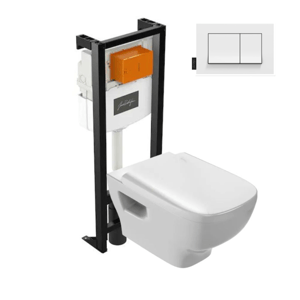 Pack WC suspendu sans bride JACOB DELAFON Struktura avec abattant + bâti support + plaque