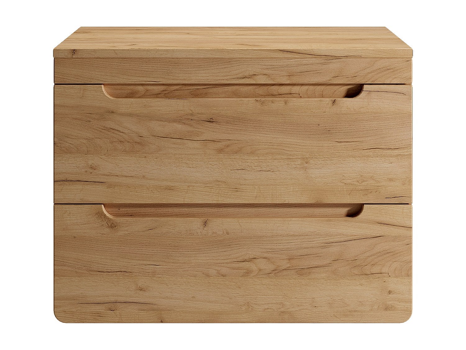 Meuble sous vasque suspendu avec planche - 80 cm - Naturel clair - ARUBA - 2