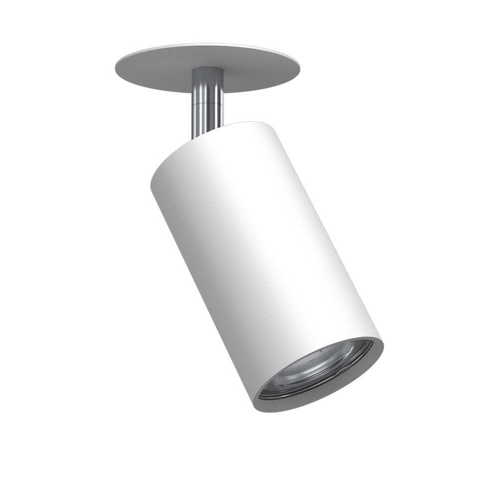 Oprawa sufitowa wpuszczana podtynkowa Ace biała i chrom 1xGU10x10W okrągła ruchoma IP20 wym: 14,5 x 7,5 x 7,5 cm metal Brosline