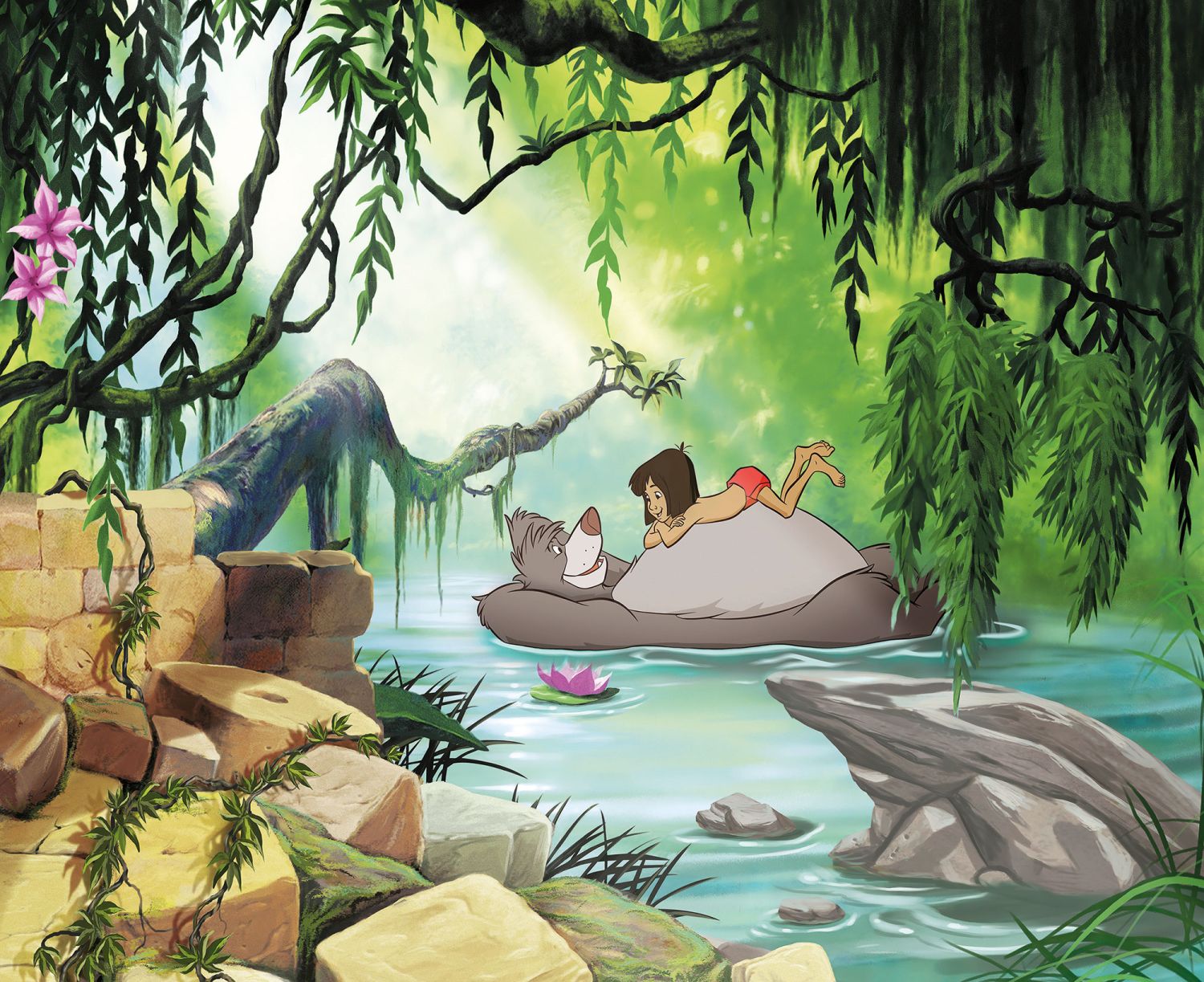 Fotomural el libro de la selva multi color - 368 x 254 cm - disney