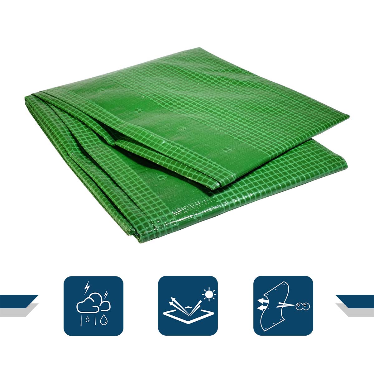 Bâche Jardin 4x6 m - TECPLAST - VR170JD - Bâche Armée Verte - Haute Qualité - Imperméable - Résistance Anti-UV - 2