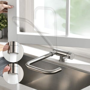 Cecipa max Robinet de Cuisine Rabattable 2 Jets aux Choix, Mitigeur Evier Repliable en Inox devant Fenêtre, Robinet Évier Pivotant à 360º,EU Modèle Leroy Merlin Les bons plans des petits projets avant l'été