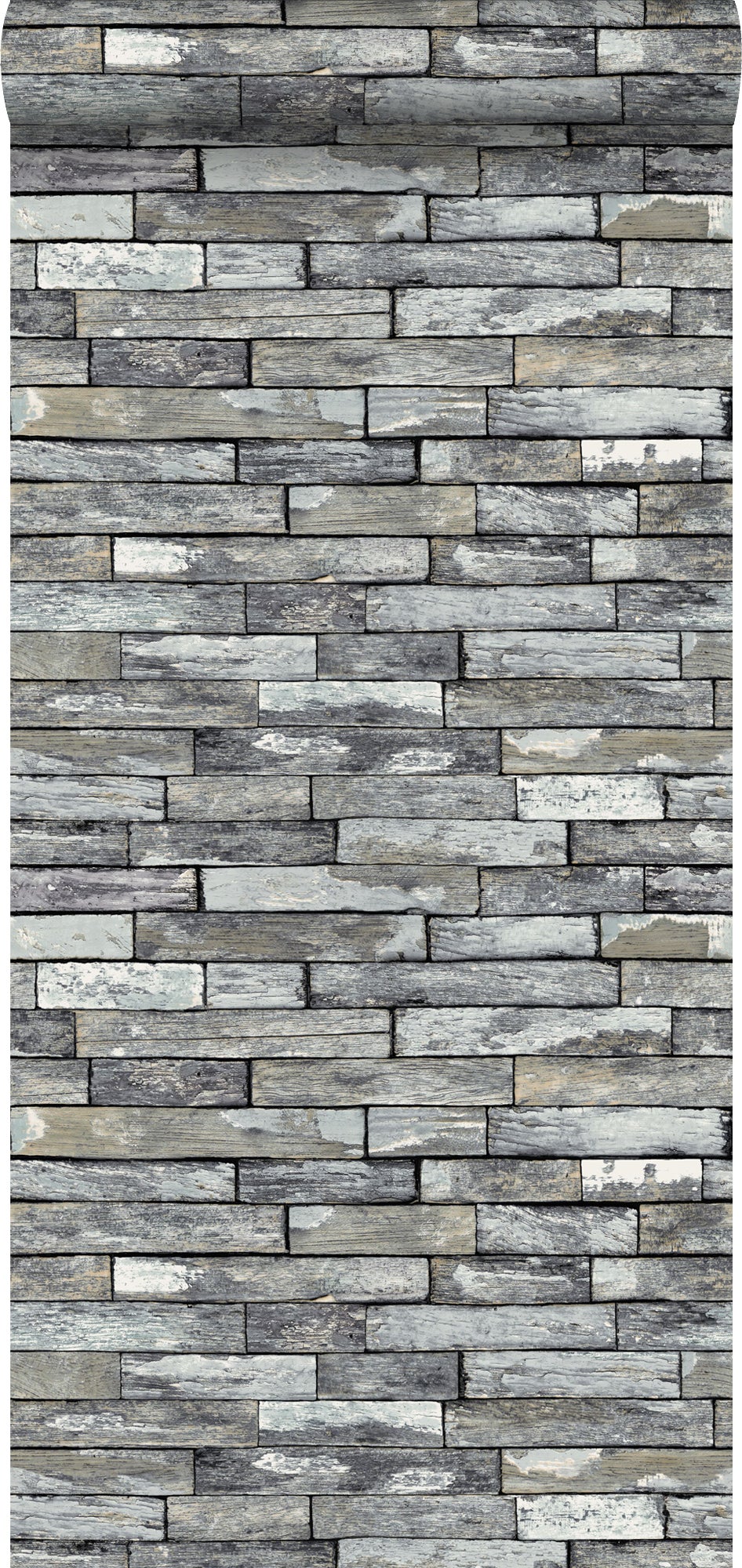 Tapeta kawałki drewna szarymIciemnożółtym - 53 cm x 10.05 m - ESTAHOME