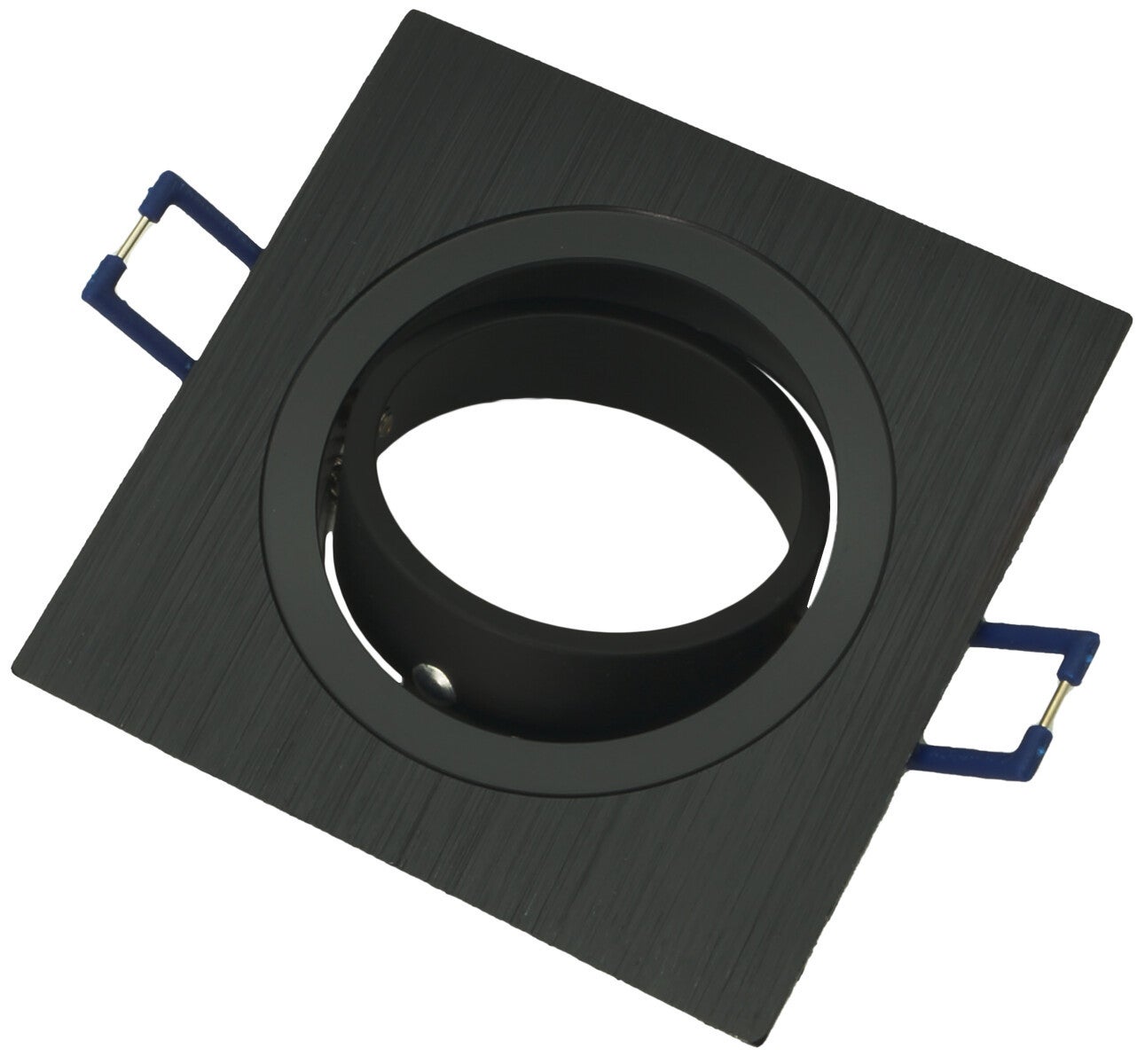 Oprawa sufitowa wpuszczana oczko czarna szczotkowana 1xGU10x10W kwadratowa ruchoma IP20 wym: 2,5 x 9,2 x 9,2 cm aluminium IdeaLED