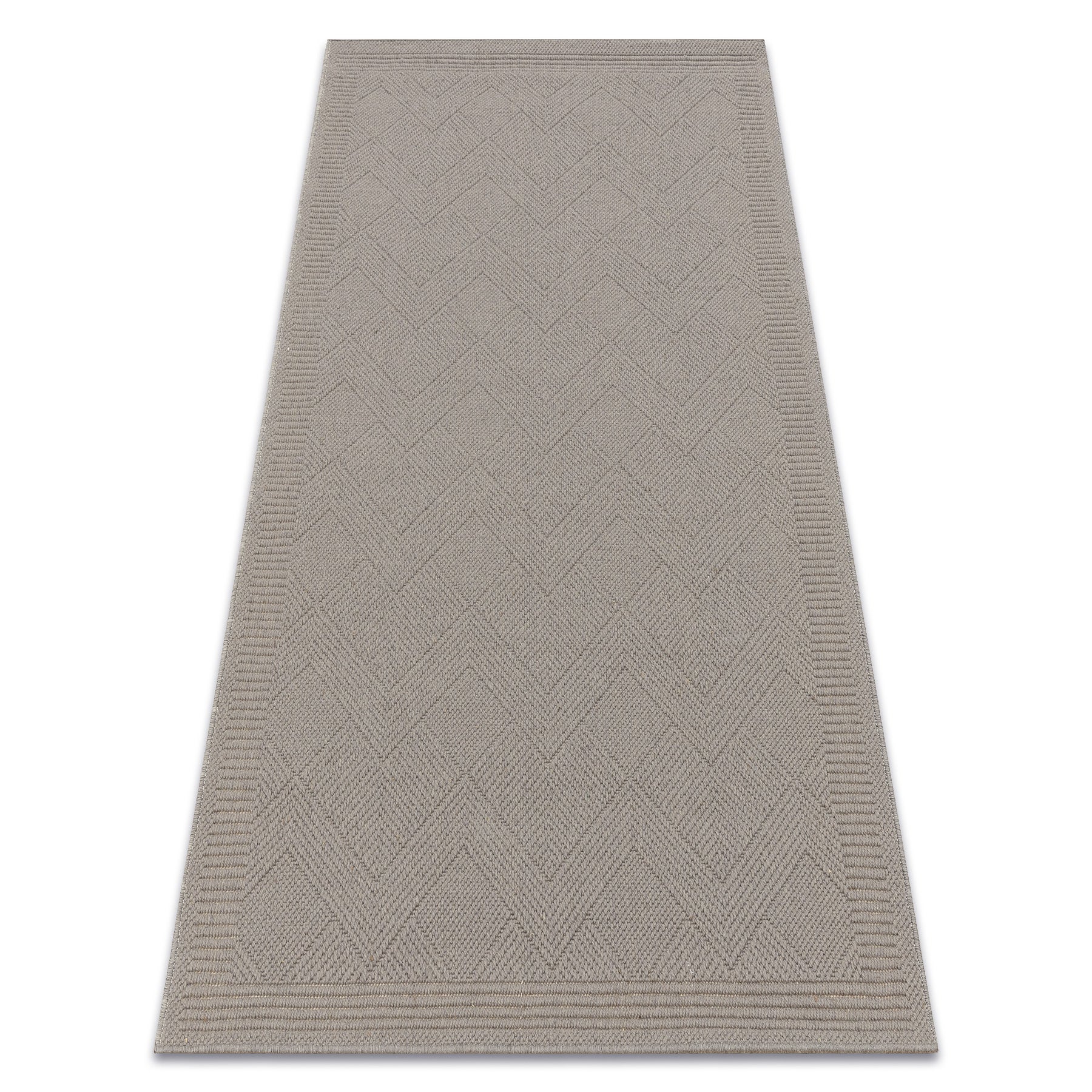 Dywan wełniany VILLA 7636/68400 Zygzak SIZAL, płaskotkany ciemny beż 80x150 cm